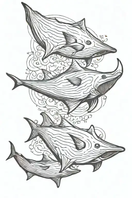 oceanic manta rays radiating tattoo design idea