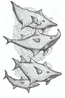 oceanic manta rays radiating tattoo design idea