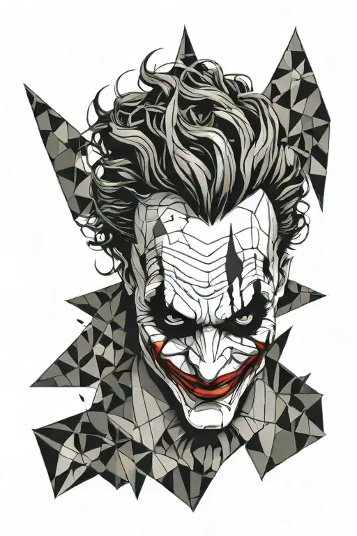 joker face batman knife tattoo design idea