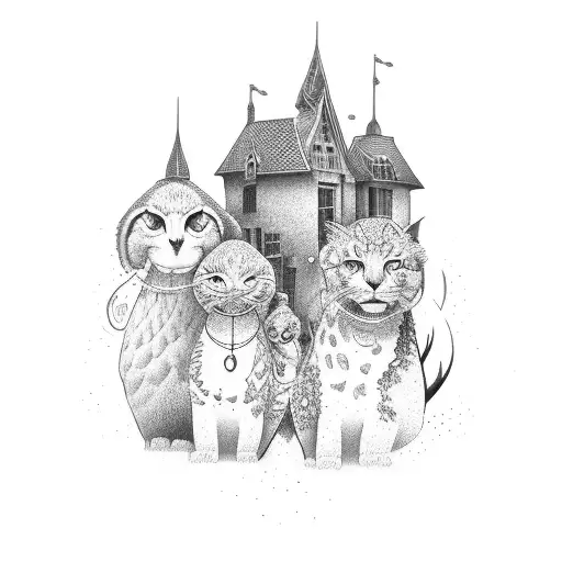 family, raised by mother, 3 children, alone on the street tattoo design idea