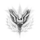 phenix with broken chains tattoo design idea