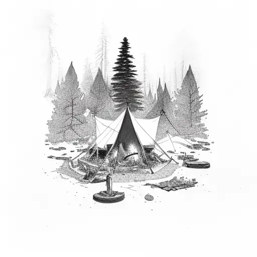 camp fire prophecy  tattoo design idea