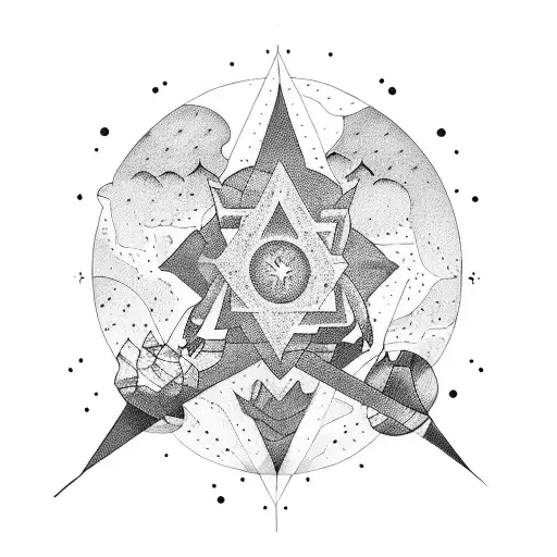 Cosmic balance tattoo design idea