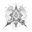 Cosmic balance tattoo design idea