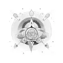 Cosmic balance tattoo design idea
