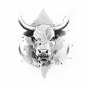 Spanish fighting bull tattoo design idea