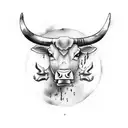 Spanish fighting bull tattoo design idea
