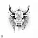 Spanish fighting bull tattoo design idea