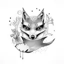 flying fox fruit tattoo design idea