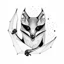 flying fox fruit tattoo design idea