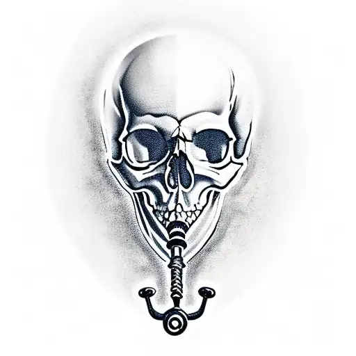 Skull with bagpipes and beer tattoo design idea