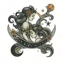 Virgo and Aries constellation intertwined tattoo design idea