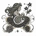 Virgo and Aries constellation intertwined tattoo design idea