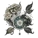 Virgo and Aries constellation intertwined tattoo design idea