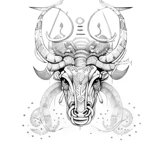Zodiac Taurus tattoo design idea