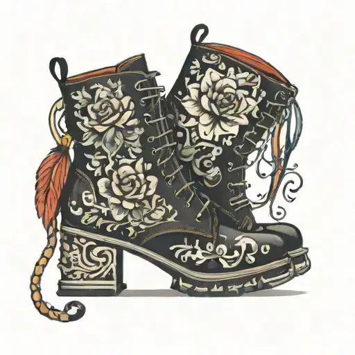 black platform boots tattoo design idea