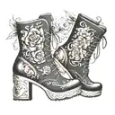 black platform boots tattoo design idea