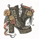 black platform boots tattoo design idea