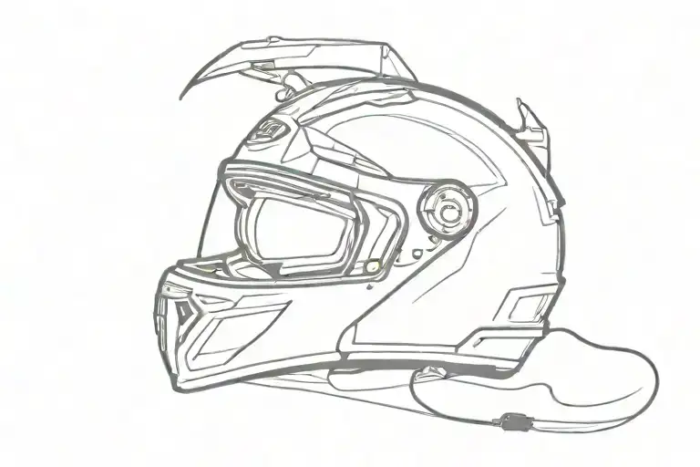motorcycle helmet heartbeat line tattoo design idea