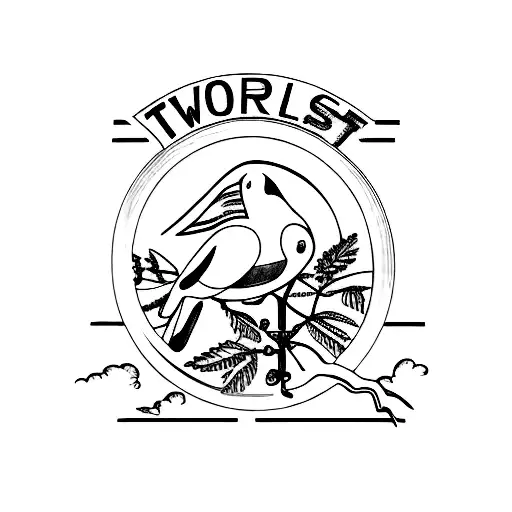 Two blackbirds on highway sign - us interstate 94 tattoo design idea