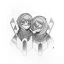 brother protecting sister tattoo design idea