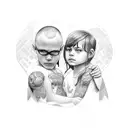 brother protecting sister tattoo design idea