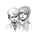 brother protecting sister tattoo design idea
