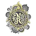 rudransh name in Sanskrit and roman font surrounded tattoo design idea