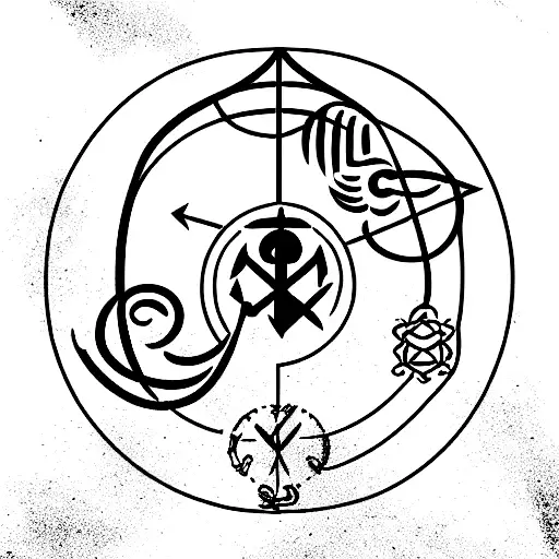 leo and cancer horoscope signs intertwined tattoo design idea