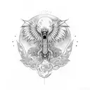 multidick flying monster tattoo design idea