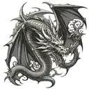 Dragon death tattoo design idea