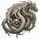 Dragon death tattoo design idea