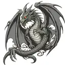 Dragon death tattoo design idea