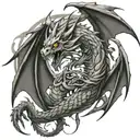 Dragon death tattoo design idea