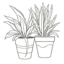 snake plant pot plant tattoo design idea