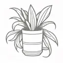 snake plant pot plant tattoo design idea