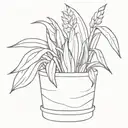 snake plant pot plant tattoo design idea