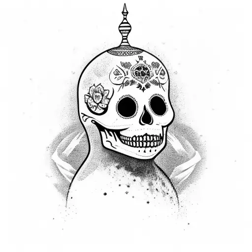 russian nesting doll with a sugar skull inspiration  tattoo design idea