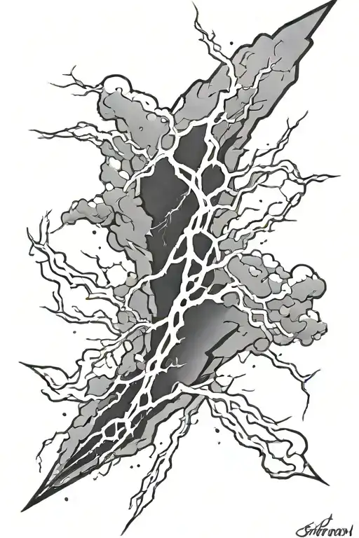 Lightning Strike detailed sleeve tattoo design tattoo design idea