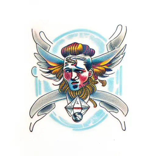 icarus with dreads tattoo design idea