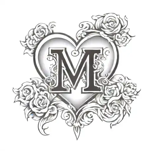 Initials  AOE in a heart  tattoo design idea