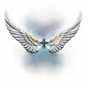 Wings with Cross tattoo design idea