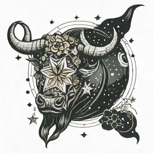 Taurus and cancer star constellation  tattoo design idea