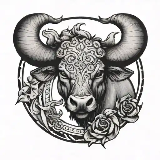 Taurus and cancer zodiac sign tattoo design idea