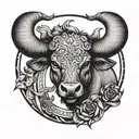 Taurus and cancer zodiac sign tattoo design idea