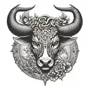Taurus and cancer zodiac sign tattoo design idea