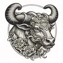 Taurus and cancer zodiac sign tattoo design idea