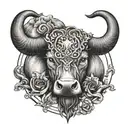 Taurus and cancer zodiac sign tattoo design idea