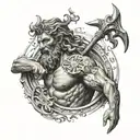 poseidon trident tattoo design idea