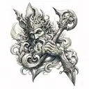 poseidon trident tattoo design idea